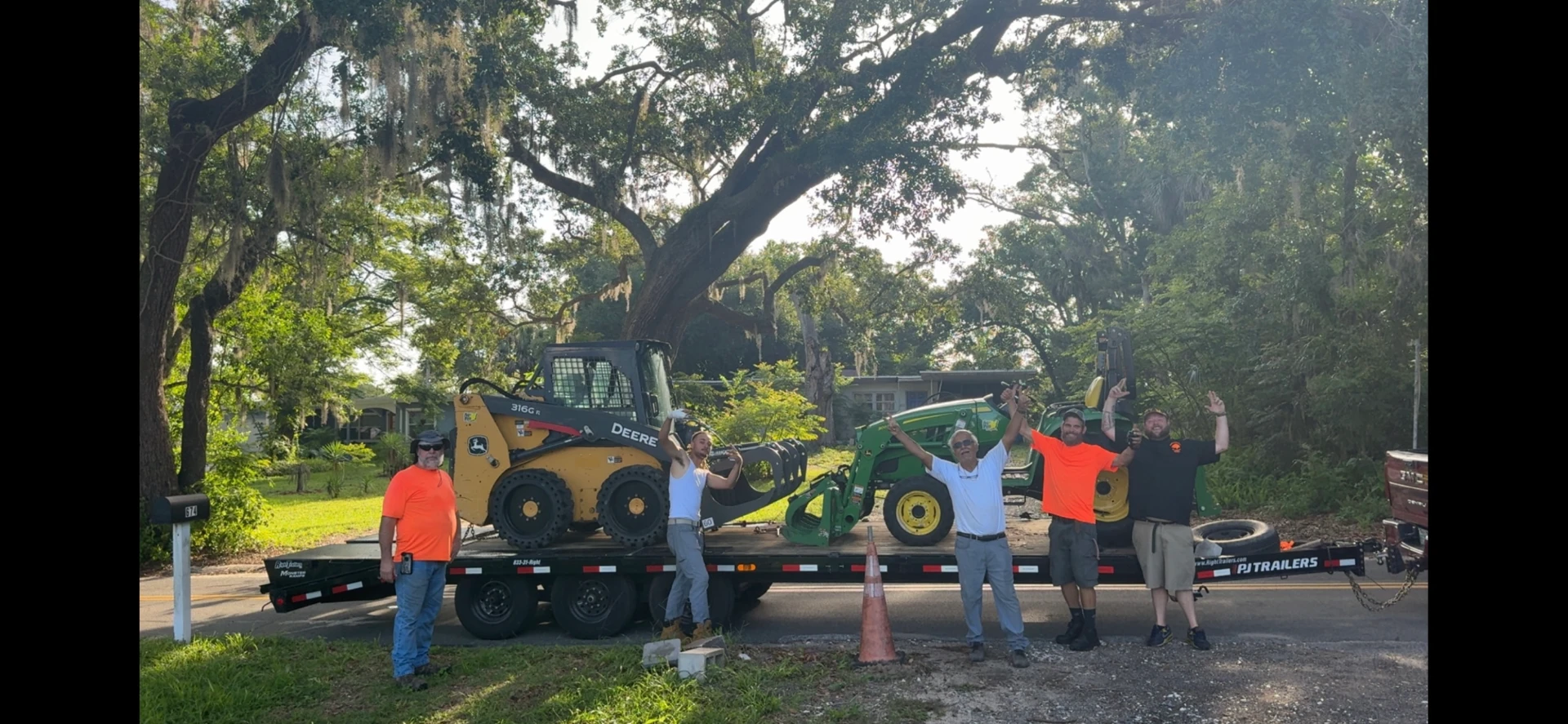 The Llerena crew with tree service equipment in Central Florida
